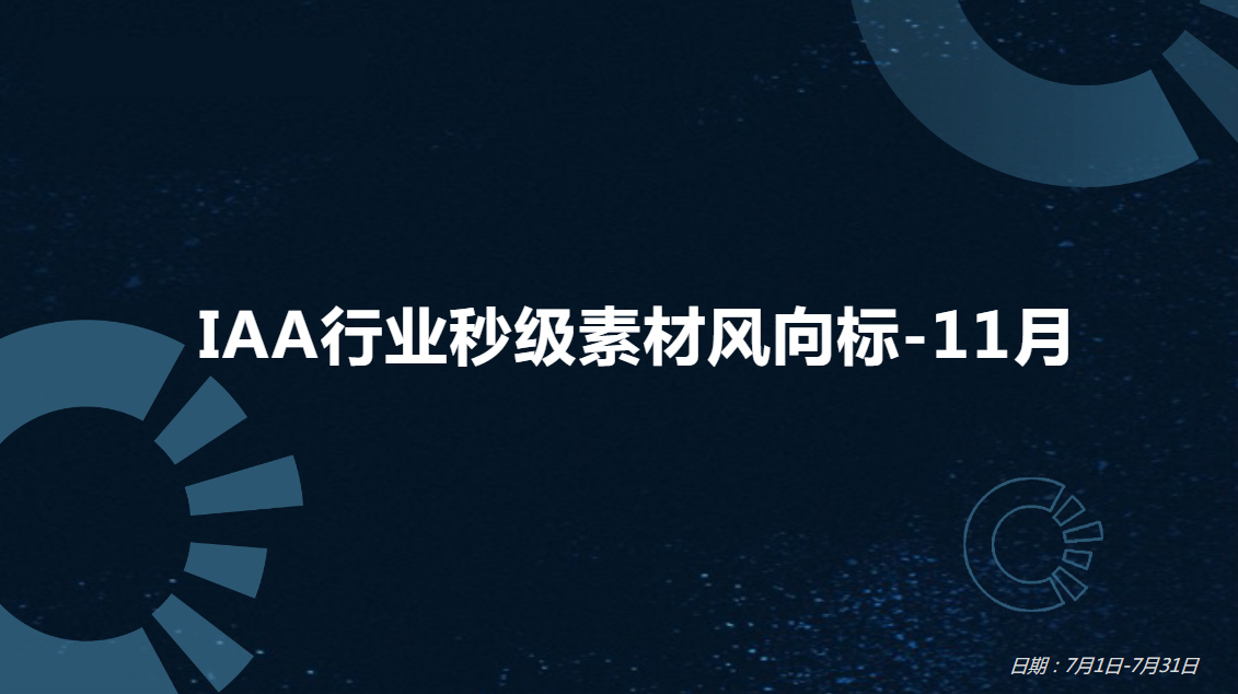 IAA秒级素材风向标-21年11月 | 快手推广开户平台